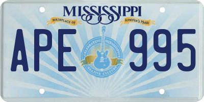 MS license plate APE995