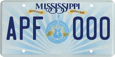 MS license plate APF000