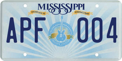 MS license plate APF004
