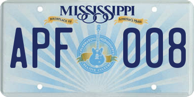 MS license plate APF008