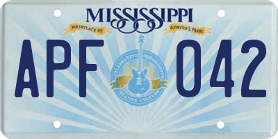 MS license plate APF042