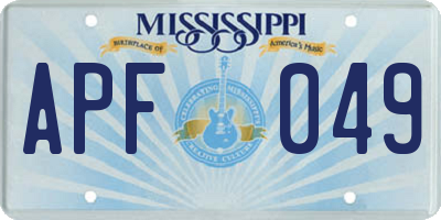 MS license plate APF049