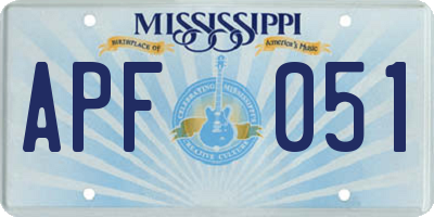 MS license plate APF051