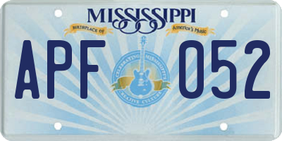 MS license plate APF052