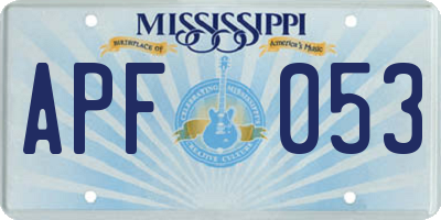 MS license plate APF053