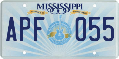 MS license plate APF055