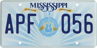 MS license plate APF056