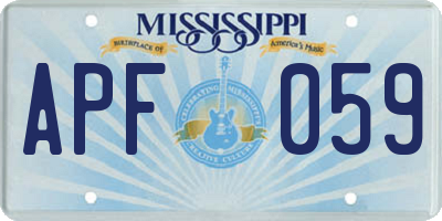 MS license plate APF059
