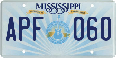 MS license plate APF060