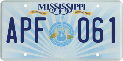 MS license plate APF061