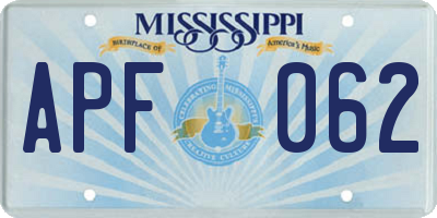 MS license plate APF062