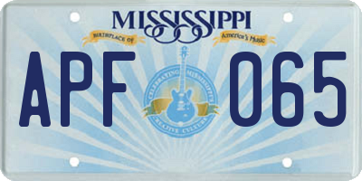 MS license plate APF065