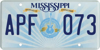 MS license plate APF073