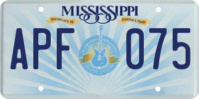 MS license plate APF075