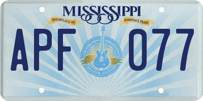 MS license plate APF077