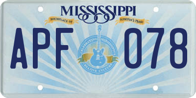 MS license plate APF078