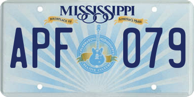 MS license plate APF079