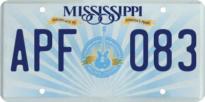 MS license plate APF083