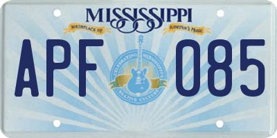 MS license plate APF085