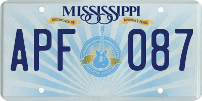 MS license plate APF087