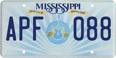 MS license plate APF088