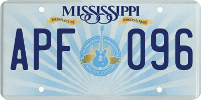 MS license plate APF096