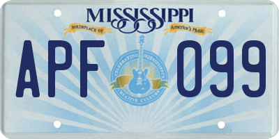 MS license plate APF099