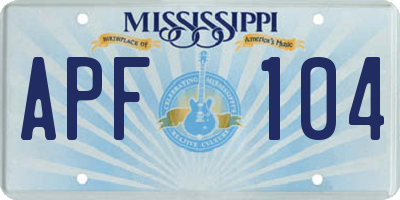 MS license plate APF104