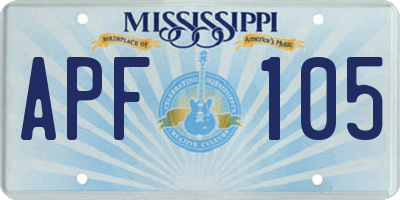 MS license plate APF105