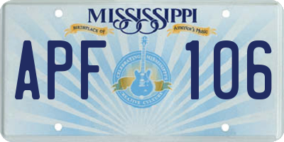 MS license plate APF106
