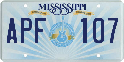 MS license plate APF107