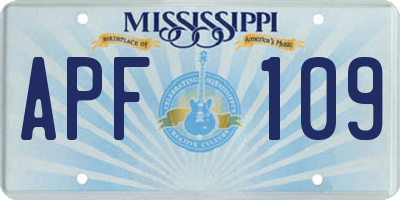 MS license plate APF109