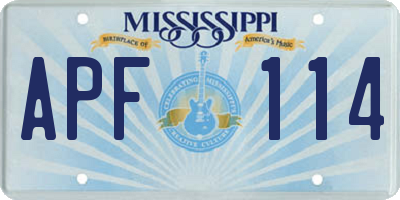 MS license plate APF114