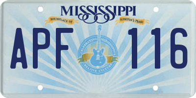 MS license plate APF116