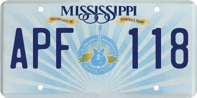 MS license plate APF118