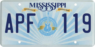 MS license plate APF119
