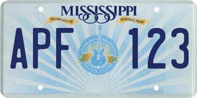 MS license plate APF123