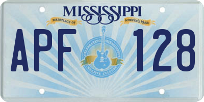 MS license plate APF128
