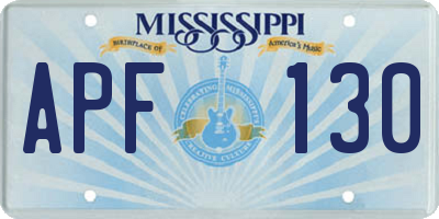 MS license plate APF130