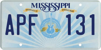 MS license plate APF131