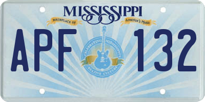 MS license plate APF132