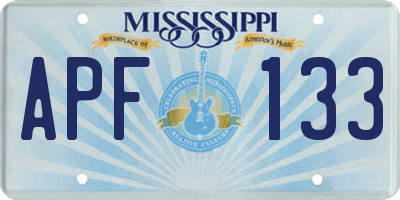 MS license plate APF133