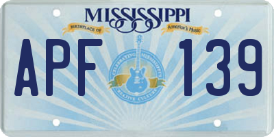 MS license plate APF139