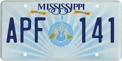 MS license plate APF141
