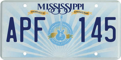 MS license plate APF145