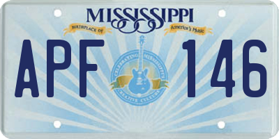 MS license plate APF146
