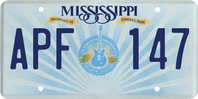 MS license plate APF147