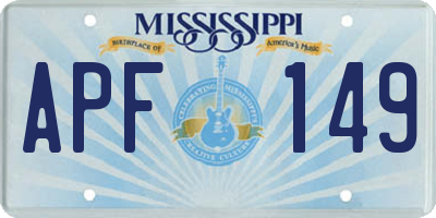 MS license plate APF149