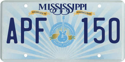MS license plate APF150