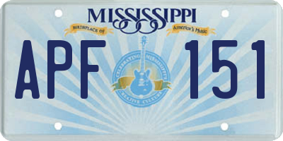MS license plate APF151